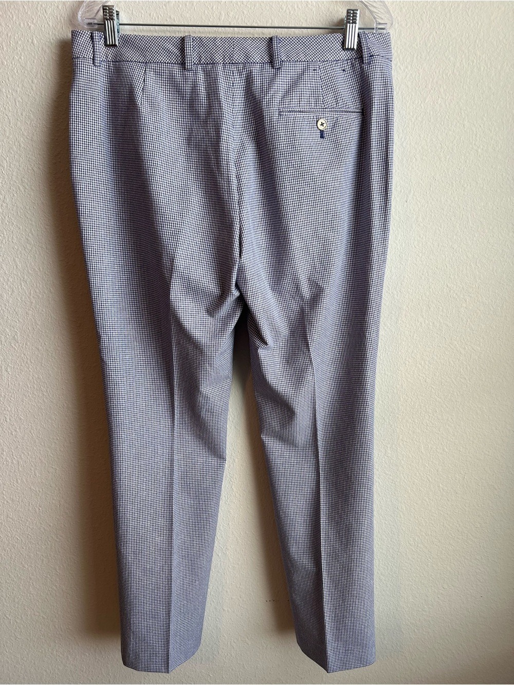 Tommy Hilfiger Navy White Houndstooth Dress Trousers Size 10 Straight Leg Pants - Picture 6 of 6
